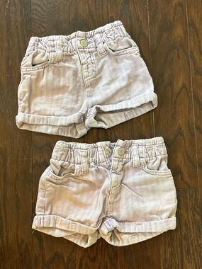 Cat & Jack Girls Lavender Denim/Jean Shorts , Size Toddler 18M Twins, 2 Pairs